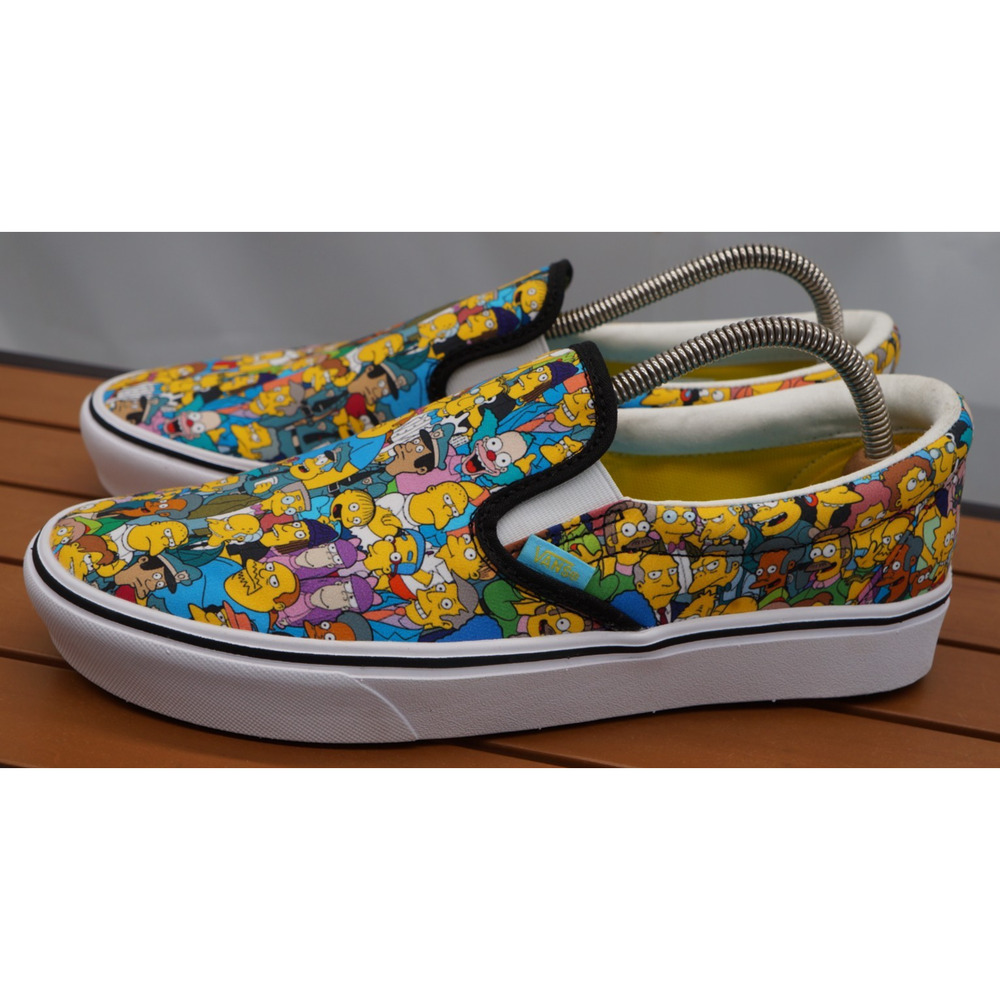 VANS X THE SIMPSONS SHOES MENS 9.5 SPRINGFIELD COLLAGE COMFYCUSH CLASSIC SLIP-ON - Picture 3 of 14